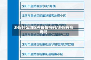 洛阳什么地区有疫情病例/洛阳有病毒吗