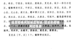 延吉疫情风险地区等级/延吉的疫情风险等级