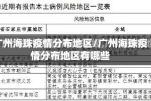 广州海珠疫情分布地区/广州海珠疫情分布地区有哪些
