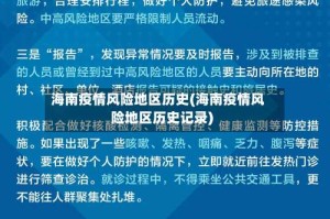 海南疫情风险地区历史(海南疫情风险地区历史记录)