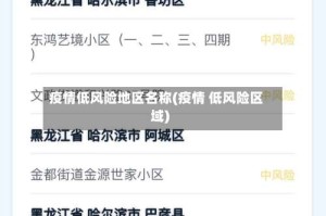 疫情低风险地区名称(疫情 低风险区域)