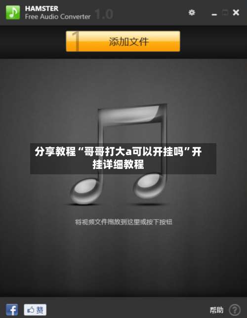 分享教程“哥哥打大a可以开挂吗	”开挂详细教程-第2张图片