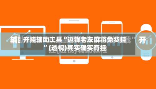 开挂辅助工具“边锋老友麻将免费挂”(透视)其实确实有挂-第2张图片