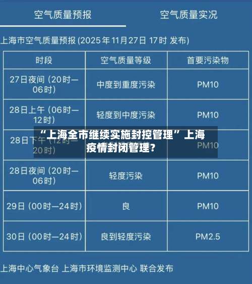“上海全市继续实施封控管理	” 上海疫情封闭管理？-第2张图片