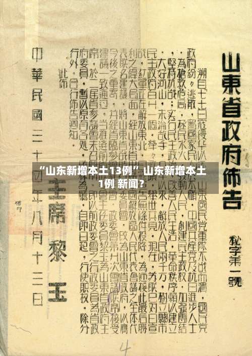 “山东新增本土13例	” 山东新增本土1例 新闻？-第1张图片