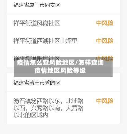 疫情怎么查风险地区/怎样查询疫情地区风险等级-第1张图片
