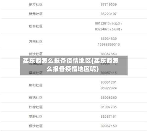 买东西怎么报备疫情地区(买东西怎么报备疫情地区呢)-第1张图片